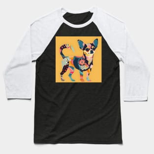 Retro Chihuahua: Pastel Pup Revival Baseball T-Shirt